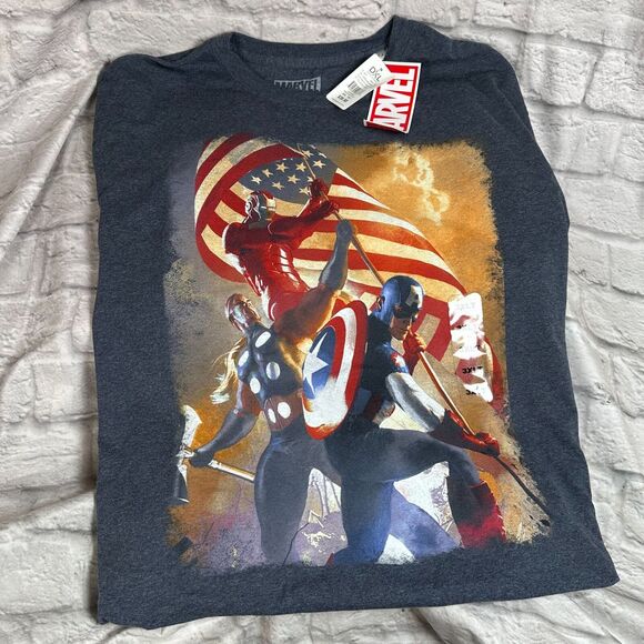 Marvel Other - Captain America Iron Man Thor Men's T-Shirt 3XLT Marvel Universe Avengers NWT